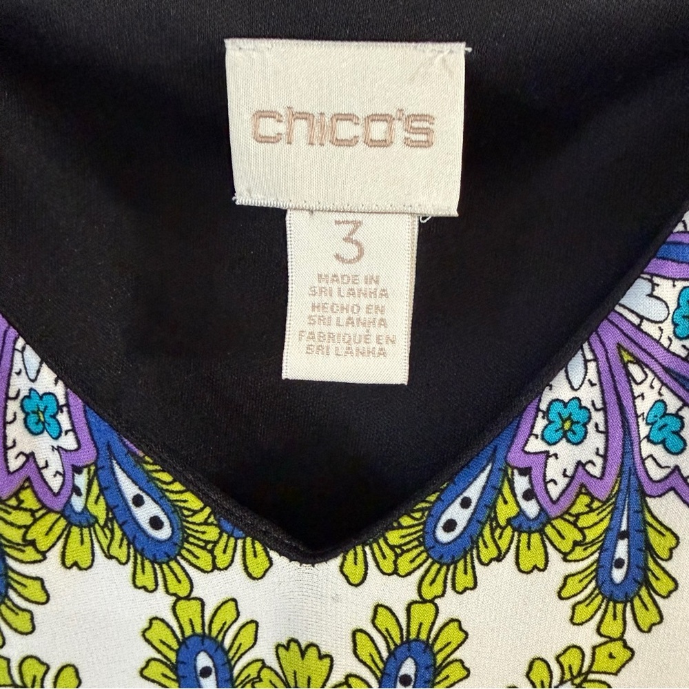 Chicos Dress Size 3, Paisley Stretch - Picture 4 of 13